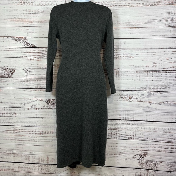 White House Black Market Heather Gray Long Sleeve Knit Dress - Picture 6 of 14